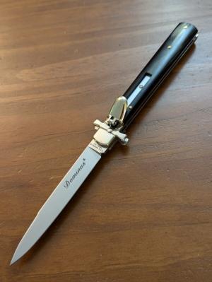 NIB AGA CAMPOLIN BRAZILIAN HORN DOMINUS 23CM-9" SWEDGE BLADE AUTOMATIC