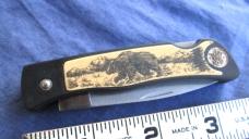 Smith & Wesson Scrimshaw USA Folding Lockback Knife BEAR Smith & Wesson Scrimshaw USA Folding Lockback Knife BEAR
