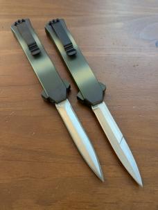 AKC MADE IN MANIAGO ITALY CAMOUFLAGE F-16'S OTF SET, 1 SATIN DAGGER, 1 SATIN BAYONET...NEW AKC MADE IN MANIAGO ITALY CAMOUFLAGE F-16'S OTF SET, 1 SATIN DAGGER, 1 SATIN BAYONET...NEW