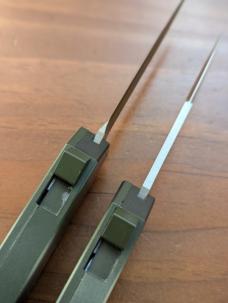 AKC MADE IN MANIAGO ITALY CAMOUFLAGE F-16'S OTF SET, 1 SATIN DAGGER, 1 SATIN BAYONET...NEW AKC MADE IN MANIAGO ITALY CAMOUFLAGE F-16'S OTF SET, 1 SATIN DAGGER, 1 SATIN BAYONET...NEW