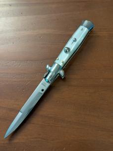 18CM-7 INCH PICKLOCK MADE IN MANIAGO ITALIAN STILETTO IN IMITATIONS PEARL 18CM-7 INCH PICKLOCK MADE IN MANIAGO ITALIAN STILETTO IN IMITATIONS PEARL