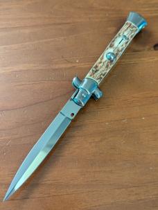 FRANK BELTRAME 23CM 9" DAGGER STILETTO ALPINE STAG HORN...NEW FRANK BELTRAME 23CM 9" DAGGER STILETTO ALPINE STAG HORN...NEW