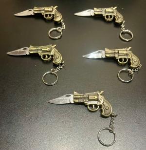 Lot of 5 Mini Keychain Revolver Switchblades
