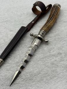 Anton Wenger Jr Solingen Germany Stag Handle Kris (Wavy) Blade Dagger Sheath Knife Anton Wenger Jr Solingen Germany Stag Handle Kris (Wavy) Blade Dagger Sheath Knife