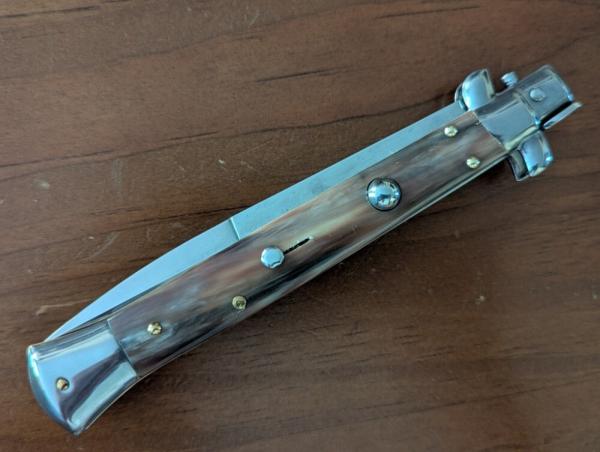 FRANK BELTRAME 28CM-11" BAYONET BLADE STILETTO BRAZILIAN HONEY HORN...NEW AND ROWDY! FRANK BELTRAME 28CM-11" BAYONET BLADE STILETTO BRAZILIAN HONEY HORN...NEW AND ROWDY!