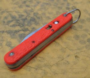 Camillus 60's-70 Pilot Folder Orange Factory Condition/Working Order  Mint Long Line Stamp 