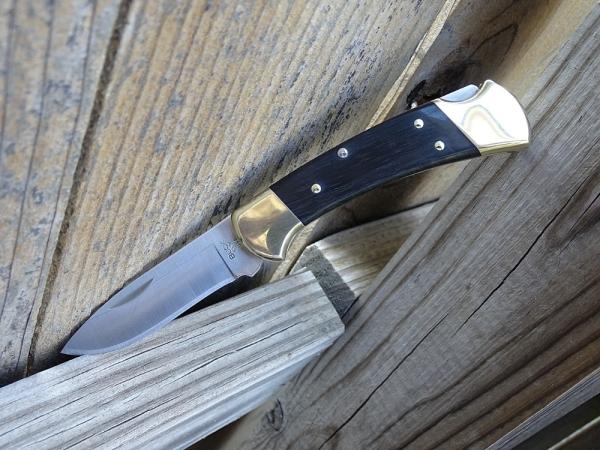 Buck Knives 112 Ranger Folding Knife Ebony Handle 420HC Drop Point Blade - NEW Buck Knives 112 Ranger Folding Knife Ebony Handle 420HC Drop Point Blade - NEW