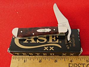 CASE XX 2023 71953L RUSSLOCK BROWN MAPLE BURL WOOD SCALES 3-1/2" IN BOX NEVER USED 