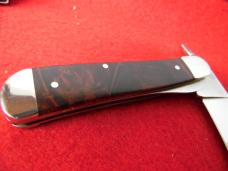 CASE XX 2023 71953L RUSSLOCK BROWN MAPLE BURL WOOD SCALES 3-1/2" IN BOX NEVER USED CASE XX 2023 71953L RUSSLOCK BROWN MAPLE BURL WOOD SCALES 3-1/2" IN BOX NEVER USED