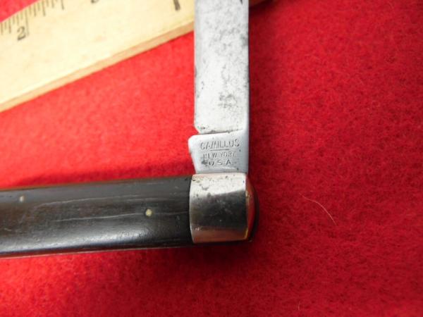RARE TO FIND VINTAGE CAMILLUS USA WOOD SCALE ROPE KNIFE HAS BALE PRE-OWNED FROM STORAGE RARE TO FIND VINTAGE CAMILLUS USA WOOD SCALE ROPE KNIFE HAS BALE PRE-OWNED FROM STORAGE