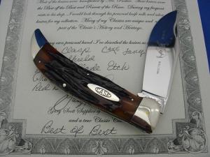 Case Classic 072 Case XX Classic Clasp Knife Red Bone Stag with Bulldog Etch Prototype