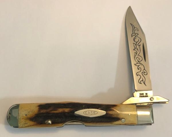 New Without Box 1977 Case Stag Blue Scroll Cheetah New Without Box 1977 Case Stag Blue Scroll Cheetah