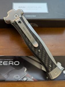 NIB AGA CAMPOLIN 9INCH-23CM ZERO CARBON FIBER SCALES W/BOHLER SATIN DAGGER BLADE NIB AGA CAMPOLIN 9INCH-23CM ZERO CARBON FIBER SCALES W/BOHLER SATIN DAGGER BLADE