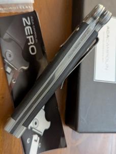 NIB AGA CAMPOLIN 9INCH-23CM ZERO CARBON FIBER SCALES W/BOHLER SATIN DAGGER BLADE NIB AGA CAMPOLIN 9INCH-23CM ZERO CARBON FIBER SCALES W/BOHLER SATIN DAGGER BLADE