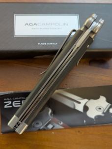 NIB AGA CAMPOLIN 9INCH-23CM ZERO CARBON FIBER SCALES W/BOHLER SATIN DAGGER BLADE NIB AGA CAMPOLIN 9INCH-23CM ZERO CARBON FIBER SCALES W/BOHLER SATIN DAGGER BLADE
