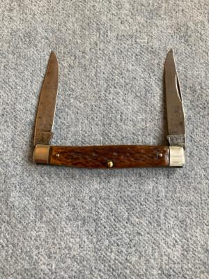 Vintage RARE E.K. TRYON CO., PHILADELPHIA, Bone Handled, MUSKRAT Pattern Pocket Knife