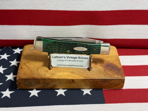 CASE XX USA 8 DOT 1982 SINGLE BLADE TRAPPER G6154 GREEN BONE CASE XX USA 8 DOT 1982 SINGLE BLADE TRAPPER G6154 GREEN BONE