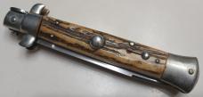 Vintage 8" Rostfrei Import RedDot Switchblade with Stag Horn Scales Vintage 8" Rostfrei Import RedDot Switchblade with Stag Horn Scales