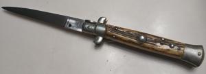  Vintage 8" Rostfrei Import RedDot Switchblade with Stag Horn Scales 