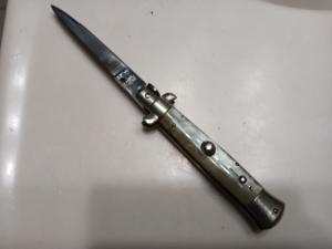  Vintage 8" Virginia Switchblade with Clear Scales 