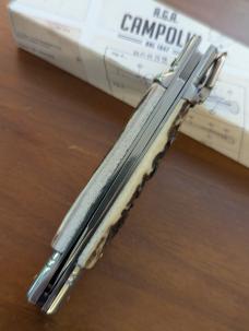 NEWEST NIB. A.G.A. CAMPOLIN ITALIAN MADE SLIMLINE LEVERLOCK 8" 20CM STAG AUTOMATIC NEWEST NIB. A.G.A. CAMPOLIN ITALIAN MADE SLIMLINE LEVERLOCK 8" 20CM STAG AUTOMATIC