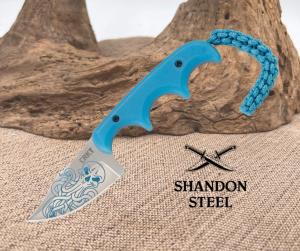 CRKT 2387O Folts Minimalist Bowie Cthulhu Fixed Blade Knife With Sheath NIB Blue