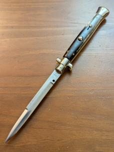 1950'S 28CM/11 INCH LATAMA PICKLOCK BAYONET BRAZILIAN HORN 4MM KICK SPRING 1950'S 28CM/11 INCH LATAMA PICKLOCK BAYONET BRAZILIAN HORN 4MM KICK SPRING