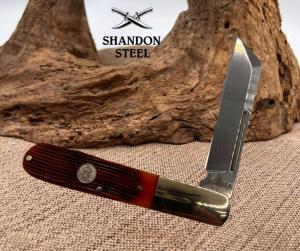 Queen Large Barlow Amber Winterbottom Jigged Folding 1095HC Pocket Knife WB180