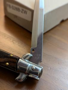 NEW FRANK BELTRAME SWITCHBLADE STILETTO 28cm-11INCH IN ZIRICOTE WOOD BAYONET BLADE NEW FRANK BELTRAME SWITCHBLADE STILETTO 28cm-11INCH IN ZIRICOTE WOOD BAYONET BLADE