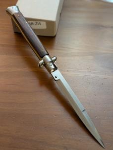 NEW FRANK BELTRAME SWITCHBLADE STILETTO 28cm-11INCH IN ZIRICOTE WOOD BAYONET BLADE NEW FRANK BELTRAME SWITCHBLADE STILETTO 28cm-11INCH IN ZIRICOTE WOOD BAYONET BLADE