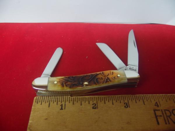 CASE XX 2013 BONE 6318 STOCKMAN WITH ENGRAVED ART SCALE NO SHIELD CASE XX 2013 BONE 6318 STOCKMAN WITH ENGRAVED ART SCALE NO SHIELD