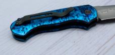 Woodard Knives Pocket Pro - Damascus, Automatic, Mint (2.6", Electric Blue) Woodard Knives Pocket Pro - Damascus, Automatic, Mint (2.6", Electric Blue)