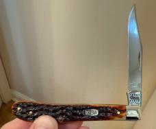 2000 Case Millennium Slimline Trapper w/Chestnut Bone Handles, Special MM Shield & Serial #.500 Made 2000 Case Millennium Slimline Trapper w/Chestnut Bone Handles, Special MM Shield & Serial #.500 Made