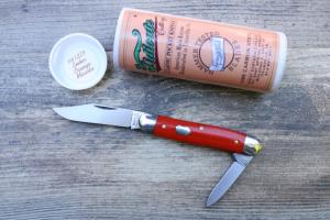 Great Eastern Cutlery GEC Tidioute 661225 - Ember Orange Linen Micarta covers