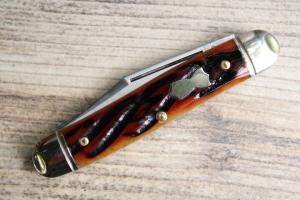 Great Eastern Cutlery GEC Northfield 661225 "Lil Cowboy" - Amber Worm Groove Bn