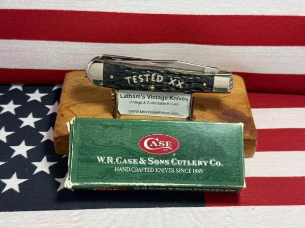 CASE XX USA 2003 TRAPPER 6254 SS MIDNIGHT PURPLE BONE HANDLES, SILVER SCRIPT TESTED XX CASE XX USA 2003 TRAPPER 6254 SS MIDNIGHT PURPLE BONE HANDLES, SILVER SCRIPT TESTED XX