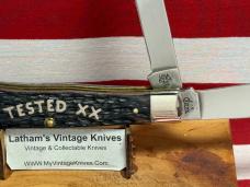 CASE XX USA 2003 TRAPPER 6254 SS MIDNIGHT PURPLE BONE HANDLES, SILVER SCRIPT TESTED XX CASE XX USA 2003 TRAPPER 6254 SS MIDNIGHT PURPLE BONE HANDLES, SILVER SCRIPT TESTED XX