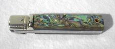 NEW A.G.A. CAMPOLIN 6" LEVER LOCK SWITCHBLADE BEAUTIFUL ABALONE SHELL MANIAGO ITALY NEW A.G.A. CAMPOLIN 6" LEVER LOCK SWITCHBLADE BEAUTIFUL ABALONE SHELL MANIAGO ITALY