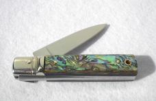 NEW A.G.A. CAMPOLIN 6" LEVER LOCK SWITCHBLADE BEAUTIFUL ABALONE SHELL MANIAGO ITALY NEW A.G.A. CAMPOLIN 6" LEVER LOCK SWITCHBLADE BEAUTIFUL ABALONE SHELL MANIAGO ITALY
