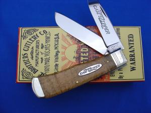 Case Classic 1223 Curly Maple Wood Handle Case Zipper Trapper Knife