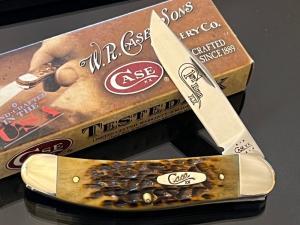 Rare Case XX 2002 Single Blade Sowbelly 1st Run XX Antique Bone Knife 61139 TB SS Unsharpened Scarce