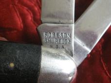 ROBESON 3 blade stock knife w/jigged black scales patter number 633594 ROBESON 3 blade stock knife w/jigged black scales patter number 633594