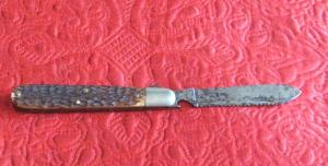 ROBESON 1 blade liner lock fish knife with bone scales