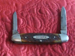 ROBESON 2 blade pen knife with jigged bone scales. Pattern no. 623421