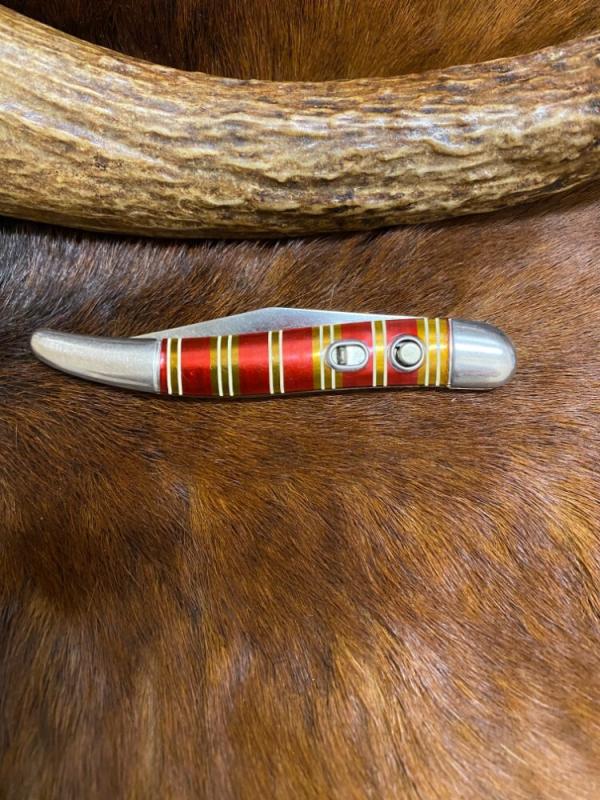 Beautiful Imperial Hammer Brand Toothpick Switchblade Knife, Candystripe Beautiful Imperial Hammer Brand Toothpick Switchblade Knife, Candystripe