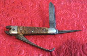 Barnett Plier knife w/bone scales
