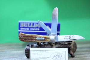 Bulldog Brand, made by Great Eastern Cutlery "3 backspring 73 trapper" - Jigged Bone