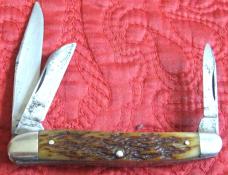 Cattaraugus 3 bl small stock knife w/bone scales Pattern no. C2159