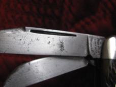 Cattaraugus 3 bl small stock knife w/bone scales Pattern no. C2159