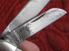 Cattaraugus 3 bl small stock knife w/bone scales Pattern no. C2159